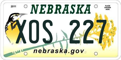 NE license plate XOS227
