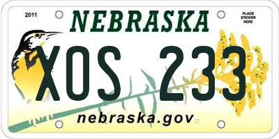 NE license plate XOS233