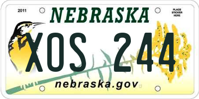 NE license plate XOS244
