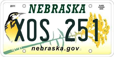 NE license plate XOS251