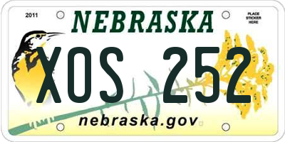 NE license plate XOS252