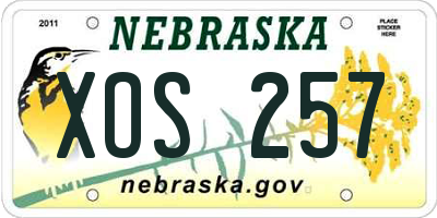 NE license plate XOS257