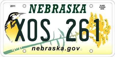 NE license plate XOS261
