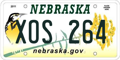 NE license plate XOS264