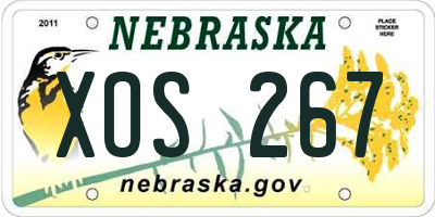 NE license plate XOS267