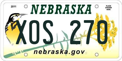 NE license plate XOS270
