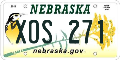 NE license plate XOS271