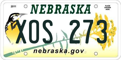 NE license plate XOS273