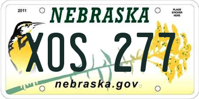 NE license plate XOS277