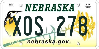 NE license plate XOS278