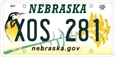 NE license plate XOS281
