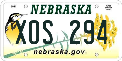 NE license plate XOS294