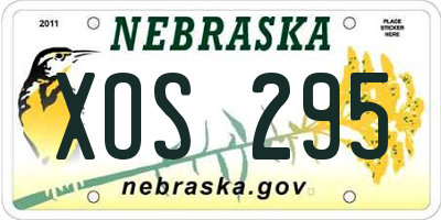 NE license plate XOS295