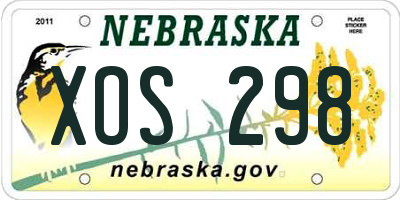 NE license plate XOS298