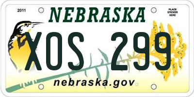 NE license plate XOS299