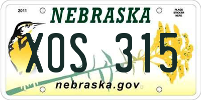 NE license plate XOS315