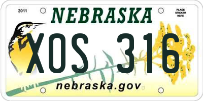 NE license plate XOS316