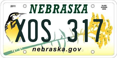 NE license plate XOS317
