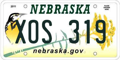 NE license plate XOS319