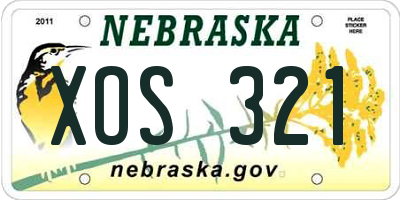 NE license plate XOS321