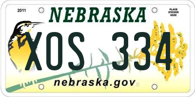 NE license plate XOS334