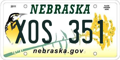 NE license plate XOS351
