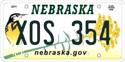 NE license plate XOS354
