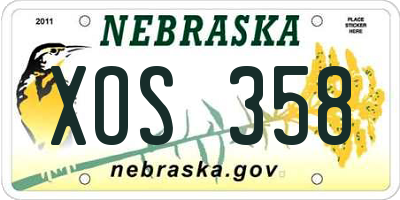 NE license plate XOS358