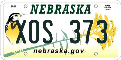 NE license plate XOS373