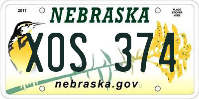 NE license plate XOS374