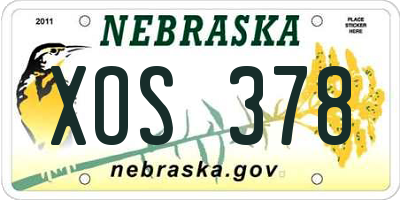 NE license plate XOS378