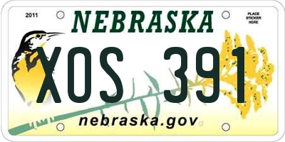 NE license plate XOS391