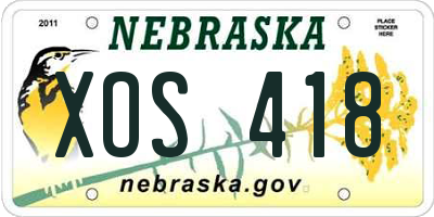 NE license plate XOS418