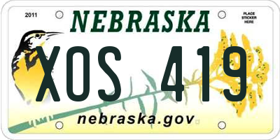 NE license plate XOS419