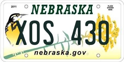 NE license plate XOS430