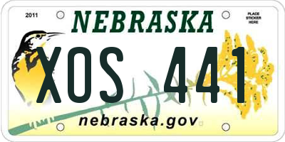 NE license plate XOS441
