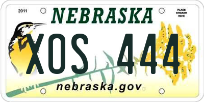 NE license plate XOS444