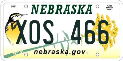 NE license plate XOS466