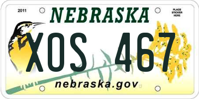 NE license plate XOS467