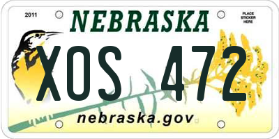 NE license plate XOS472