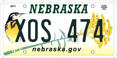 NE license plate XOS474