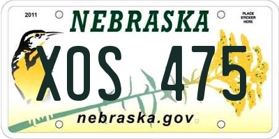 NE license plate XOS475