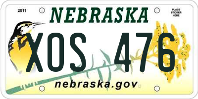 NE license plate XOS476