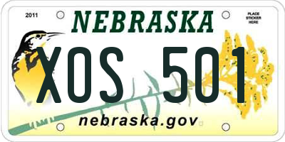 NE license plate XOS501