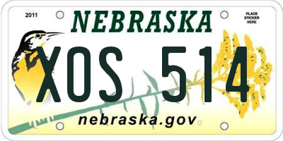 NE license plate XOS514