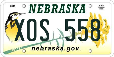 NE license plate XOS558