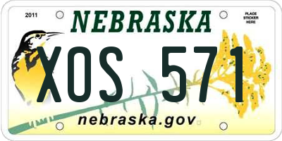 NE license plate XOS571