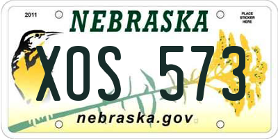 NE license plate XOS573