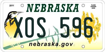 NE license plate XOS596