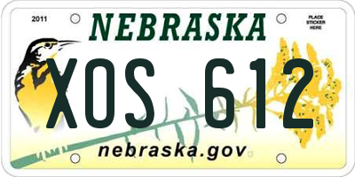 NE license plate XOS612